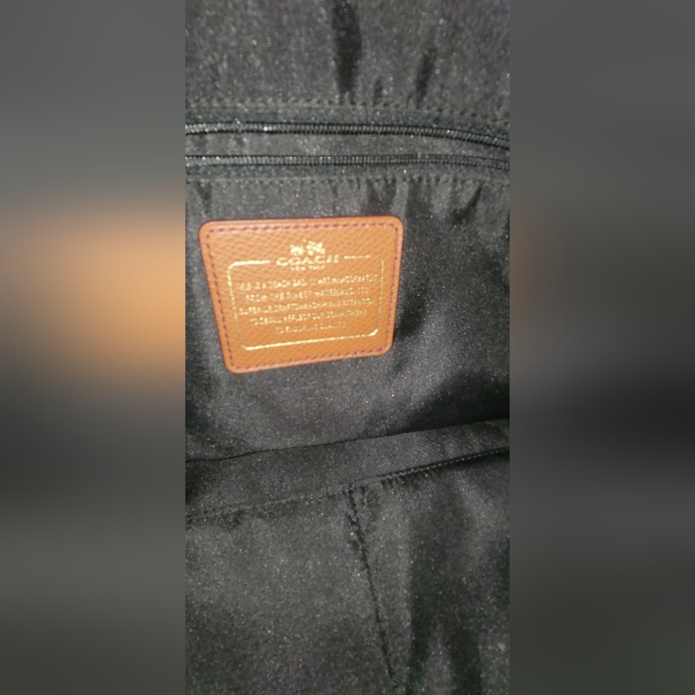 Coach Black Tote with Brown Trim - Picture 10 of 10